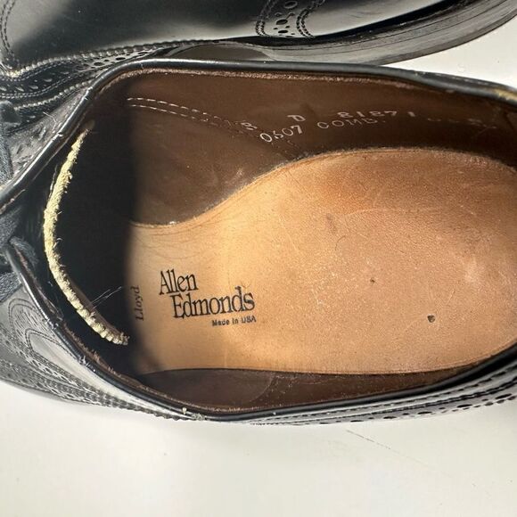 Allen Edmonds Lloyd Black Mens Size 8 Wingitp Oxford Slip On Dress Shoes main image 6